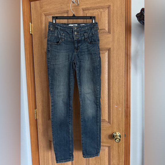 eunina Denim - Eunina Dark Wash Skinny Jeans Ultra High Rise, Triple Waist